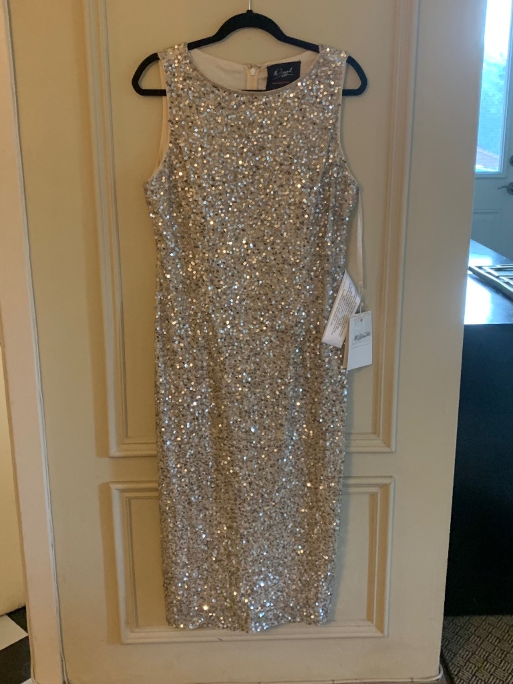 NWT Spectacular Sequins Midi Sheath Gown, Mac Duggal (10)